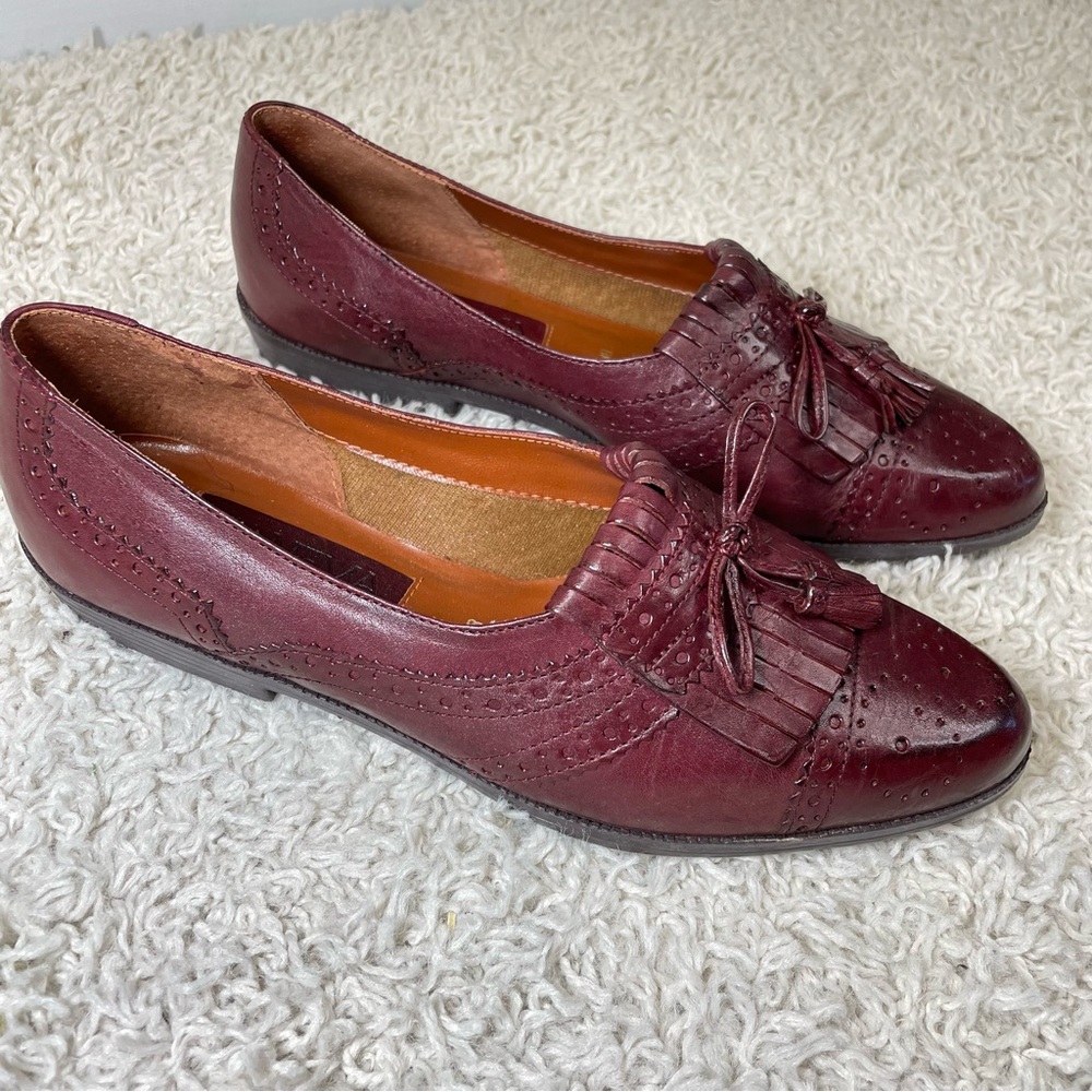 Ipanema Vera Style Leather Slip-on Burgundy Oxford Loafer Size Womens 8